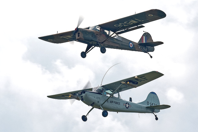 Auster AOP6and Cessna Bird Dog