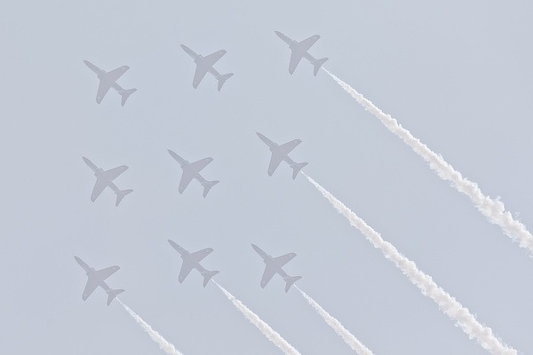 Red Arrows in the mist