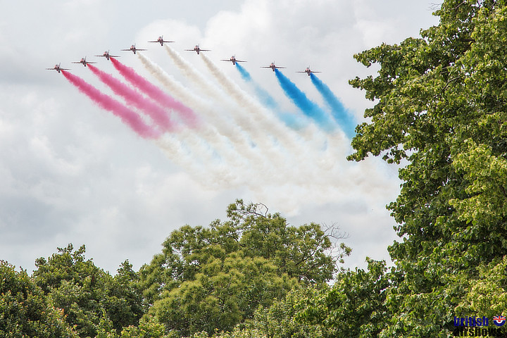 Red Arrows over Goodwood