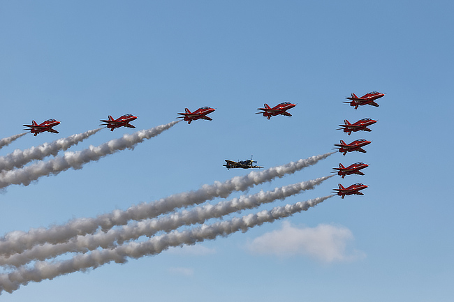 Red Arrows and Spitfire MH434
