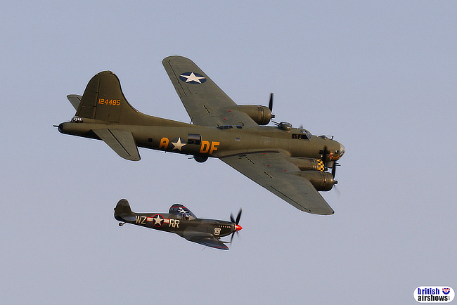 Sally B with Spitfire escort
