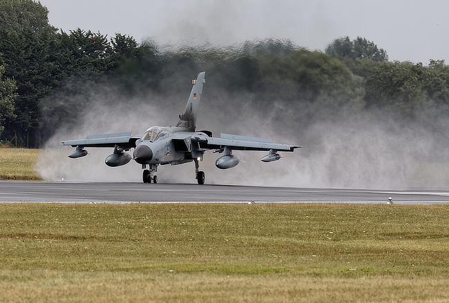 German Tornado landing in the rain