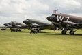 Four Douglas C-47 Skytrains on the crowd line