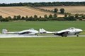 Vampire pair brave the wet runway