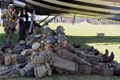 Sheltering under the wing of a Dakota